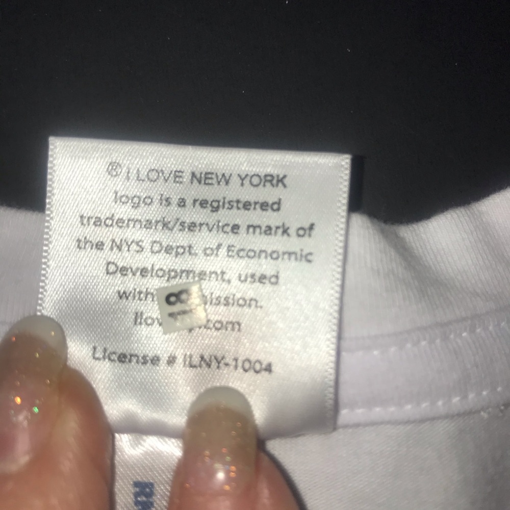 Women’s Graphic Small Fitted T-shirt I Love NY - Picture 6 of 6